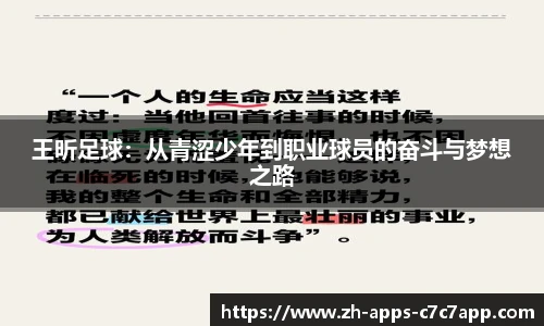 王昕足球：从青涩少年到职业球员的奋斗与梦想之路